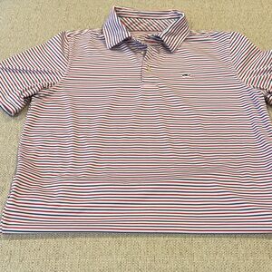Boy’s Vineyard Vines Sankaty Striped Polo Shirt - Red, White, and Blue